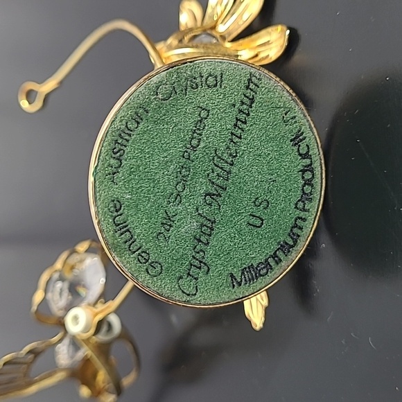 HUMMINGBIRD AUSTRIAN CRYSTAL MASCOT  LITE CATCHER WITH FLOWERS 24KT GOLD PLATED - Picture 8 of 16